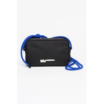Geanta crossbody cu aplicatie logo - Negru/Albastru royal