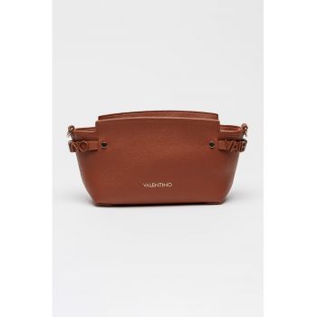 Geanta crossbody cu detaliu logo - Maro scortisoara