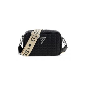 Geanta crossbody cu logo inima - Negru