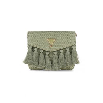 Geanta crossbody cu logo - Verde sparanghel