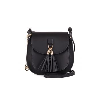 Geanta crossbody de piele cu canafi Farsaglia - Negru