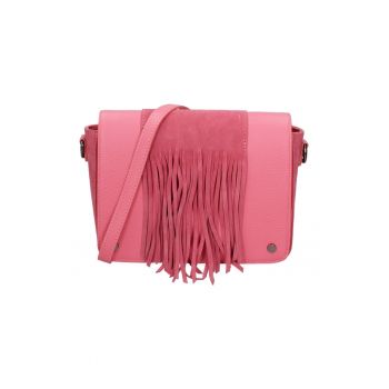 Geanta crossbody de piele cu franjuri