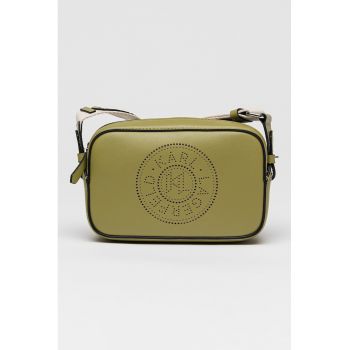 Geanta crossbody de piele cu logo - Verde fistic