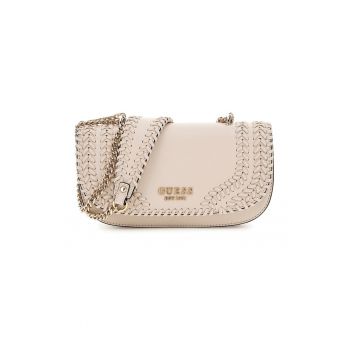 Geanta crossbody din piele ecologica cu bareta din lant - Roz pal