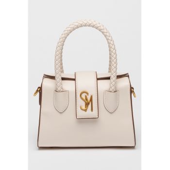 Geanta cu bareta detasabila de umar Bohan - Alb fildes