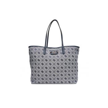 Geanta dama  Neda NAVY LOGO - material textil - dimensiuni 30x45cm