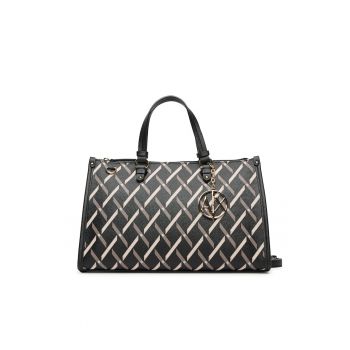 Geanta dama -  negru - din piele ecologica