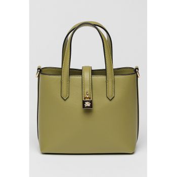 Geanta de piele cu maner Autograph - Verde fistic