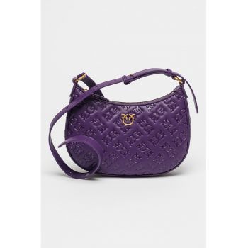 Geanta de piele cu model - Albastru lavanda