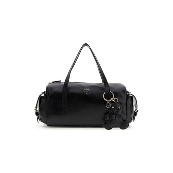 Geanta de piele ecologica cu bareta de umar si accesoriu detasabil Kassie - Negru