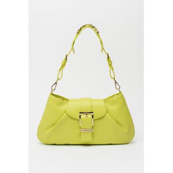 Geanta de piele ecologica cu bareta de umar - Verde lime