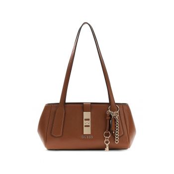 Geanta de umar cu logo metalic - Maro cognac