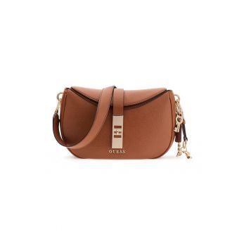 Geanta de umar cu logo metalic - Maro cognac