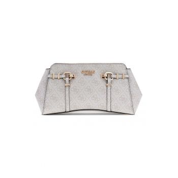 Geanta de umar cu model monograma si bareta detasabila Leona - Gri deschis