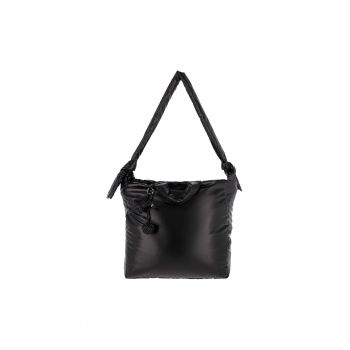 Geanta de Umar Unisex  Poliester - Negru Intens - stil Sportstyle - Multifunctionala cu Protectie Hidrofoba – Ideala pentru Activitati Zilnice si Excursii - Sezonul SS25