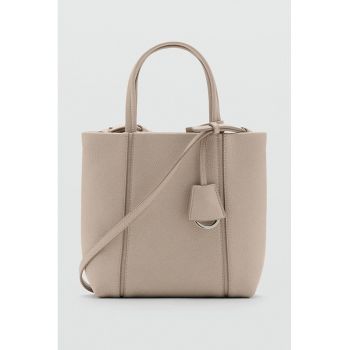 Geanta din piele ecologica cu bareta de umar - Lila pal