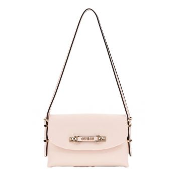 Geanta din piele ecologica cu bareta de umar - Roz prafuit