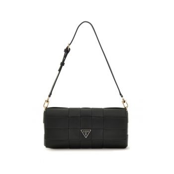 Geanta din piele ecologica cu bareta detasabila de umar - Negru