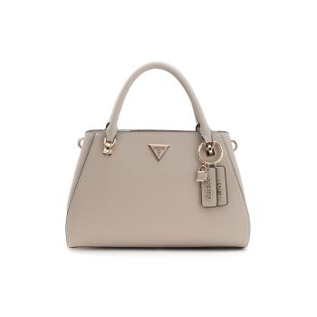 Geanta din piele ecologica cu maner si logo metalic Noelle