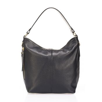 Geanta hobo din piele - Negru