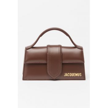 Geanta mica din piele cu maner si bareta de umar Bambino - Maro inchis