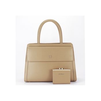 Geanta Premium cu portofel CB2427-3 17 - Maro deschis - 24x32x13