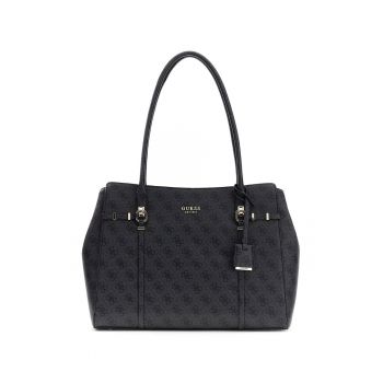 Geanta shopper cu model monograma Leona - Gri antracit