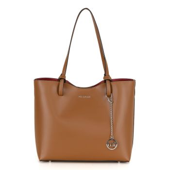 Geanta shopper din piele - Caramel