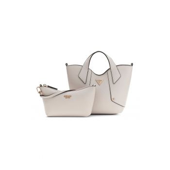 Geanta tote din piele ecologica cu etui detasabil Darcy - Alb fildes