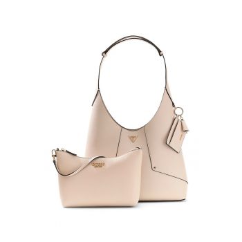 Geanta tote din piele ecologica cu logo Darcy - Bej deschis