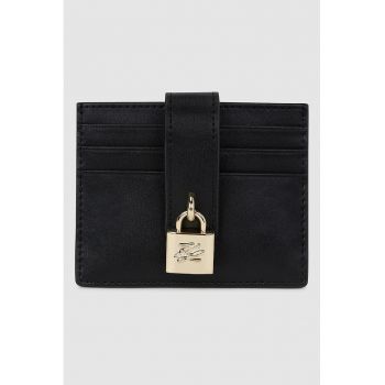 Portcart de piele - Negru