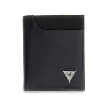 Portofel pliabil din piele Berna - Negru