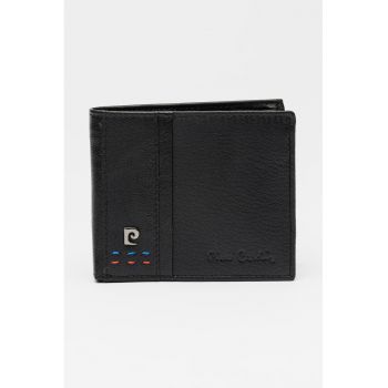 Portofel pliabil din piele - Negru