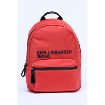 Rucsac cu buzunar exterior si imprimeu logo - Rosu