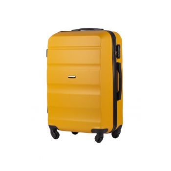 Troler Mediu  ABS 4 Roti AT01- 66 cm Galben Mustar - 66 cm