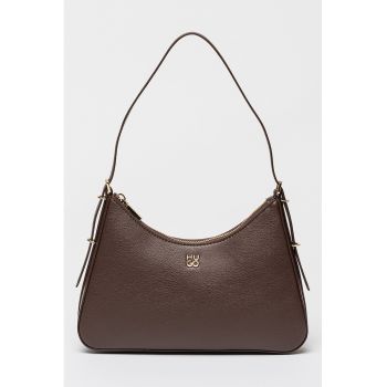 50563002 - Geanta cu bareta de umar si fermoar - Maro pamantiu