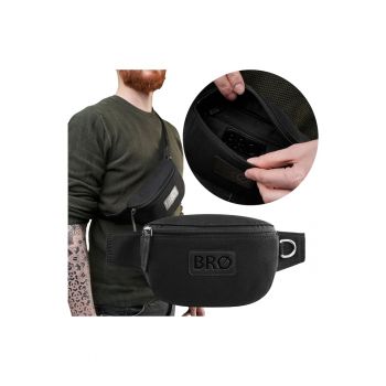 Borseta barbateasca - brødrene - g-18 - neagra - 1 compartiment - 1 buzunar interior cu fermoar - curea reglabila 85-125 cm - material panza - durabila - impermeabila - design modern - organizare