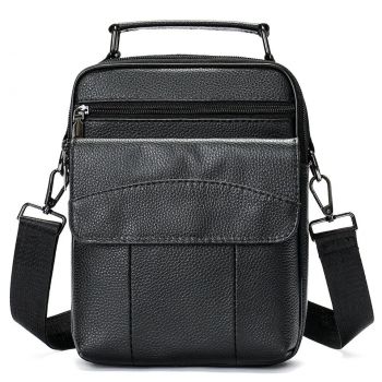 Geanta barbati, Boris GT2244, piele naturala, Negru