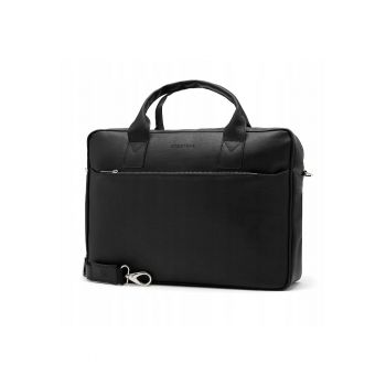 Geanta barbati Brodrene - pentru laptop - Piele ecologica - 29x40x9 cm - Negru