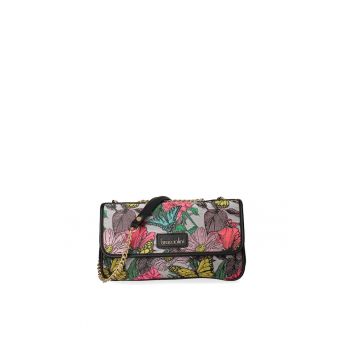 Geanta crossbody cu segmente cu model Bardonia - Gri/Galben/Portocaliu