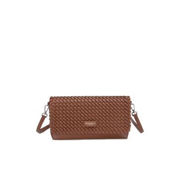Geanta crossbody de piele ecologica cu aspect texturat Eirwen - Caramel