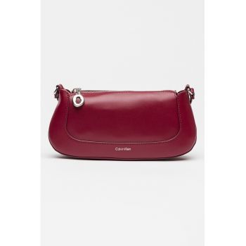 Geanta crossbody de piele ecologica cu bareta ajustabila - Violet prafuit