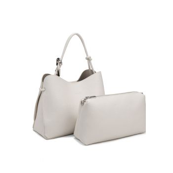 Geanta crossbody de piele ecologica cu etui detasabil Elora Lux - Bej