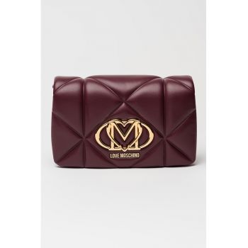 Geanta crossbody de piele ecologica cu lant - Violet tyrian