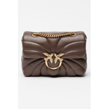 Geanta crossbody de piele Love Mini - Maro inchis