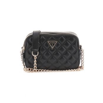 Geanta crossbody din piele ecologica cu aspect matlasat - Negru