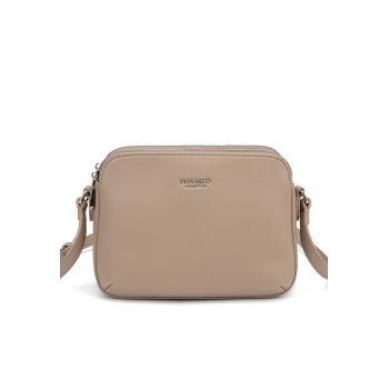 Geanta crossbody din piele ecologica Erisia Plus - Maro taupe