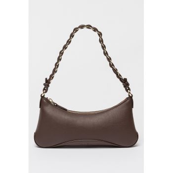 Geanta cu bareta de umar si model uni - Maro pamantiu