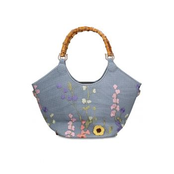 Geanta cu broderie florala Seraphina Nova - Albastru