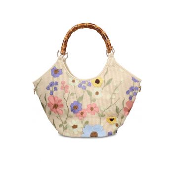 Geanta cu broderie florala Seraphina Nova - Bej